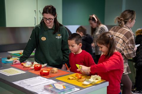 Child with SEND in the Food Prep Activity area.