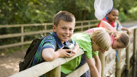 Boys bridge fishing