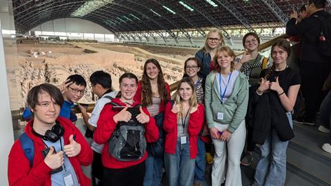 Carisbrooke College students at the Terracotta Warriors, Xi'an, China
