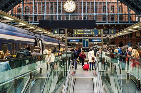 Eurostar platform in London
