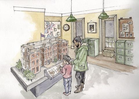 An artist representation of what the model house will look like