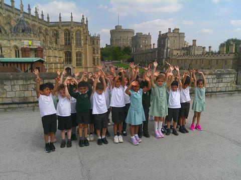 Pupils from Deanesfield School enjoy a day out at Windsor Castle
