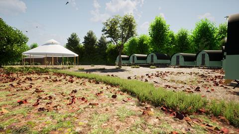 CGI imagery of Landpod Village at Cuffley Active Learning Centre