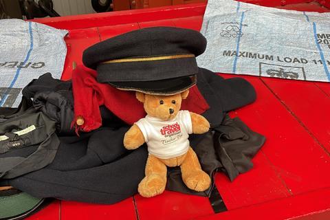 School Travel Organiser mascot Teacher Ted at the Isle of Wight Steam Railway