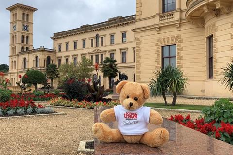 School Travel Organiser mascot Teacher Ted at Osborne House