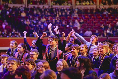 Pupils enjoying the Future Makers event at the Royal Albert Hall in London