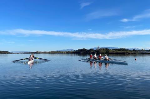 Pupils from Bedford Modern School rowing in Italy