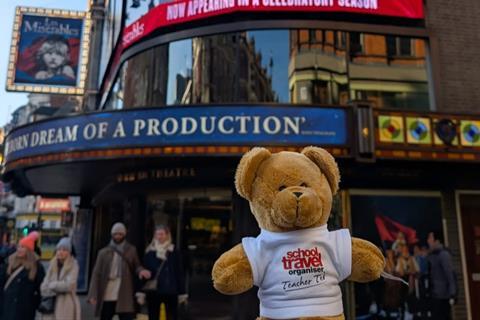 Teacher Ted outside the Sondheim Theatre