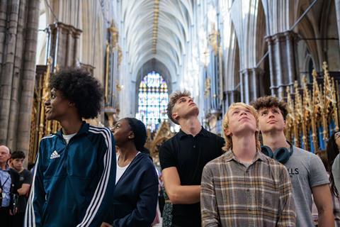 Secondary students at Westminster Abbey