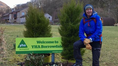 Alan Hinkes outside YHA Borrowdale 