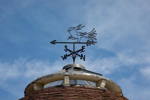 Weathervane featuring cockatoo designed by Quentin Blake
