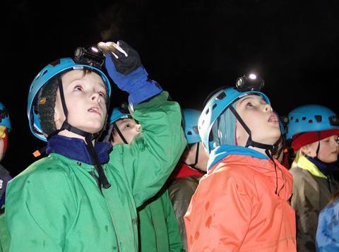 Moorside Primary School's 'MBST' Award prize caving trip