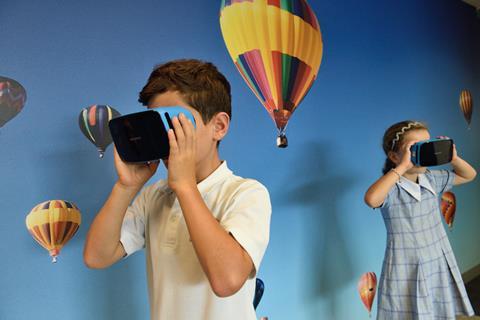 Pupils using Virtual Reality equipment