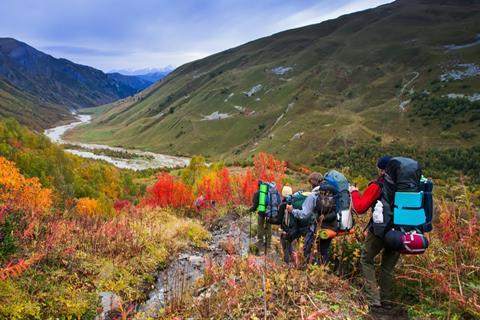 Hiking on a residential