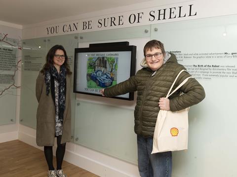 Shell's Nicky Balfour Penney with pupil Rowanand his finished poster