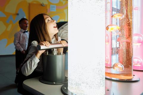 Girl looking at exhibit