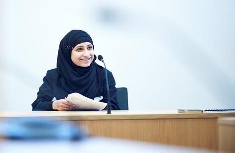 Student inside the Crown Court 