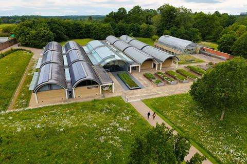 Aerial shot of the Millennium Seed Bank at Wakehurst