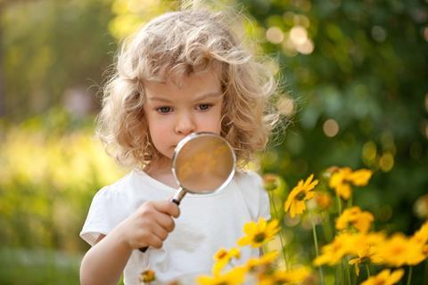 Children exploring the garden