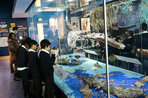 Children look at exhibits in Peterborough Museum