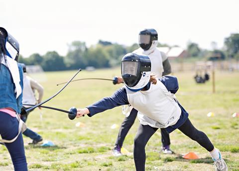 Children fencing at a Kingswood Activity Centre