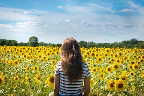 Child exploring nature