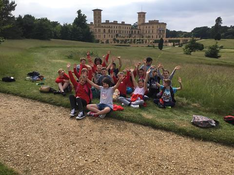 Students from St John's C of E school on a trip to the Isle of Wight 