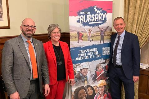 Simon Fell MP, Teresa Jennings and Tim Farron MP at the launch of the Brathay Bursary