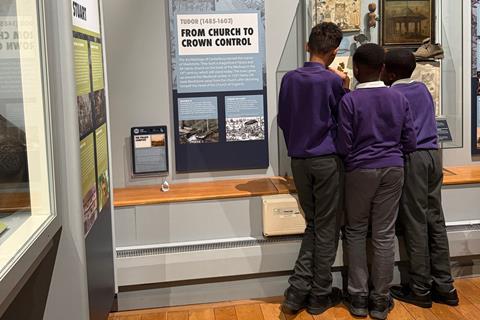 Children looking at a display at Maidstone Museum