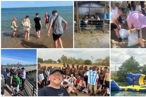 A collage of pictures of trips Accrington Academy has been on