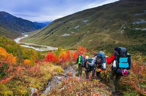 Hiking on a residential