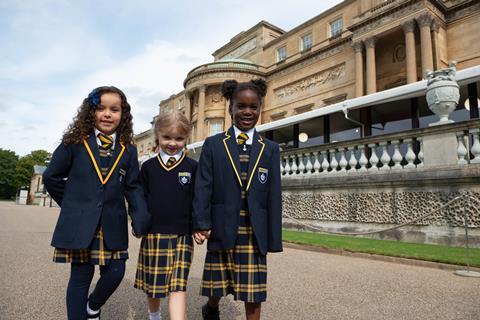 Harris Primary Academy Coleraine Park students inside the garden at Buckingham Palace