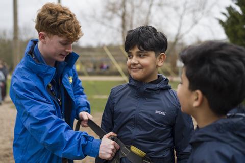 Students wearing Regatta Great Outdoors kit as part of partnership with PGL.