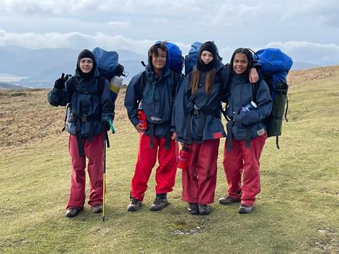 Hammersmith Academy students with all their equipment during their Outward Bound residential