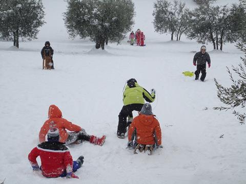 Children in the snow