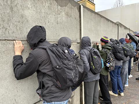 Langton Grammar School at the Berlin Wall