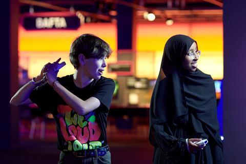 KS3 pupils in the Science Museum’s hands-on gaming gallery, Power Up.