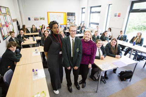One of the Wicked writing competition judges, Sharna Jackson, visits winner Hannah Firth at Trinity Academy in Halifax to deliver a workshop.