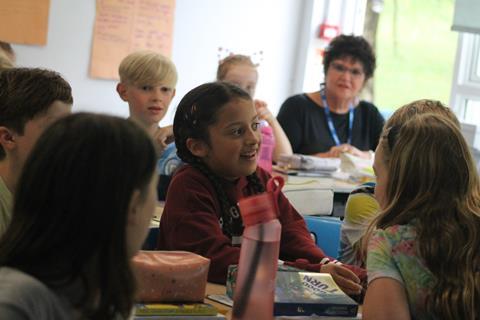 Some of the children from Powell Corderoy School in Dorking during a workshop delivered as part of the Wicked Writers competition