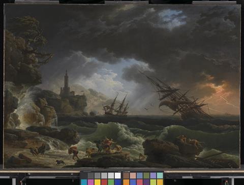Claude-Joseph Vernet, A Shipwreck in Stormy Seas (‘Tempête’) (1773)