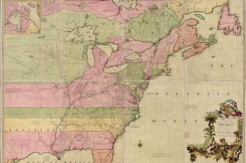 A map of the British and French dominions in North America, John Mitchell, 1755.