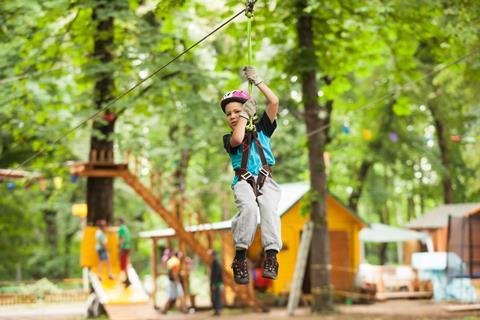 Child on zip wire