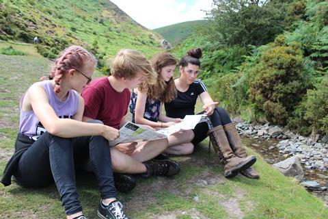 Young people taking part in fieldwork activities