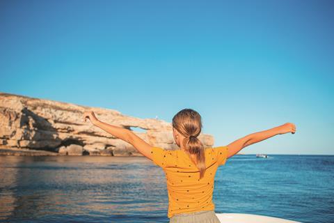 Girl on sail boat