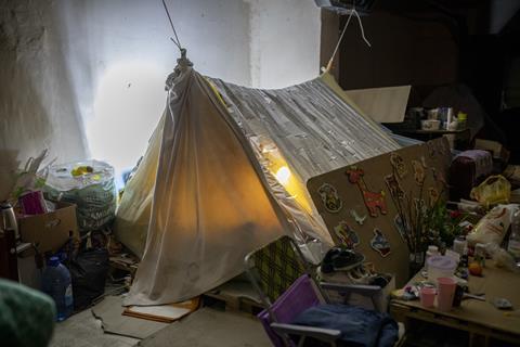 Child's den in underground safe place
