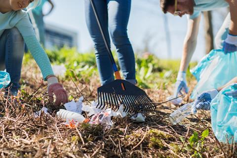 Students litter picking