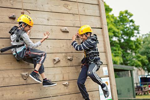 Kids climbing