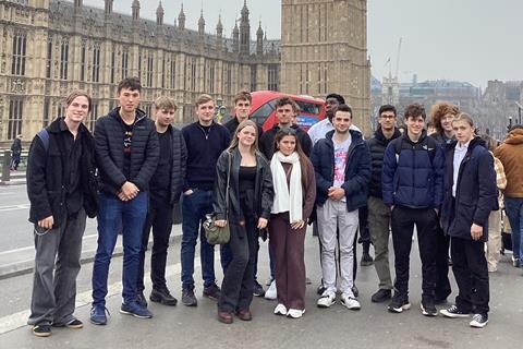 Conyers School at the Houses of Parliament