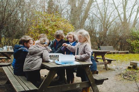 Children learning outside