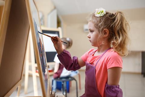 Child painting